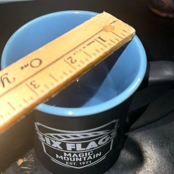 Six Flags Magic Mountain Black & Blue Coffee Mug Est. 1971 - Picture 5 of 6